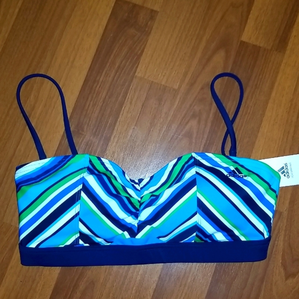 Adidas striped swim top